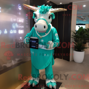 Teal Zebu Maskottchen...