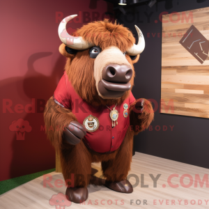 Maroon Bison mascot costume...