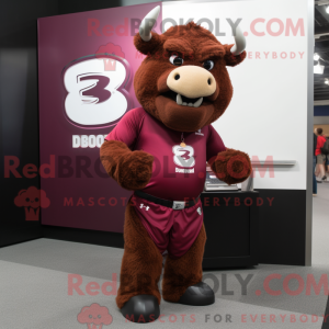 Maroon Bison mascot costume...