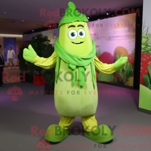 Green Celery mascot costume...