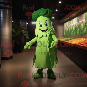 Green Celery mascot costume...