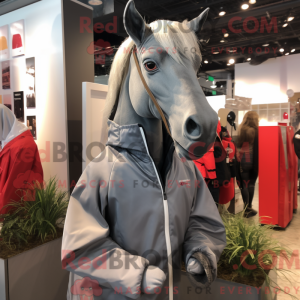 Gray Horse mascot costume...
