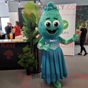 Teal Broccoli mascot...