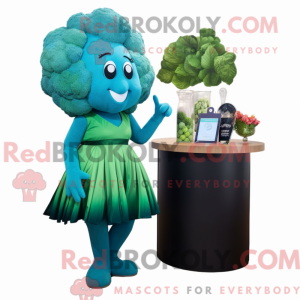 Teal Broccoli mascot...