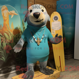 Teal Seal Maskottchen...