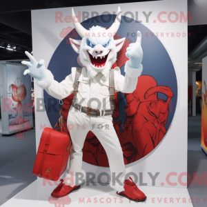White Devil maskot kostume...