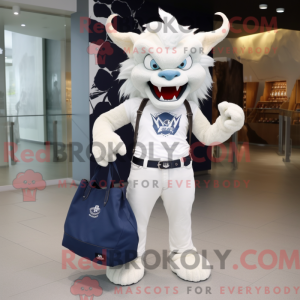 White Devil maskot kostym...