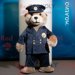 Navy Otter mascottekostuum...