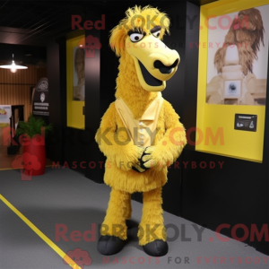 Yellow Camel mascot costume...