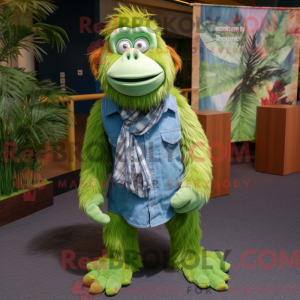 Lime Green Orangutan mascot...