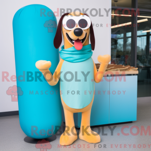 Cyan Hot Dogs mascot...