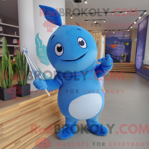 Figura de máscara azul de...