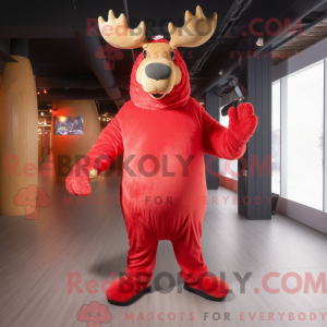 Red Moose mascot costume...