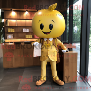 Gold Cherry maskot kostume...