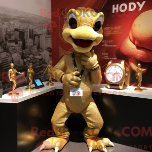 Gold Hydra mascot costume...