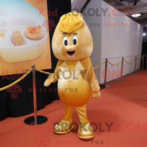 Gold Apricot mascot costume...