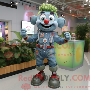 Olive Clown mascot costume...