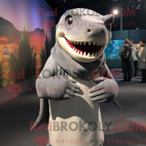 Grå Megalodon maskot...