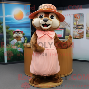 Peach Otter mascot costume...