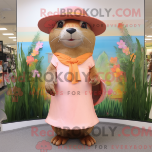 Peach Otter mascot costume...