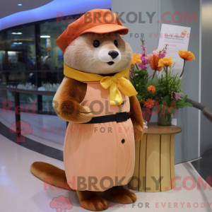Peach Otter mascot costume...