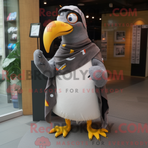 Gray Toucan mascot costume...