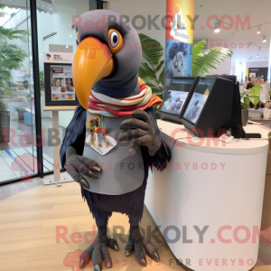 Gray Toucan mascot costume...