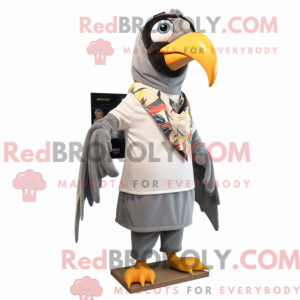 Gray Toucan mascot costume...