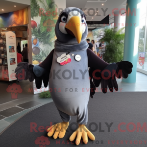Gray Toucan mascot costume...