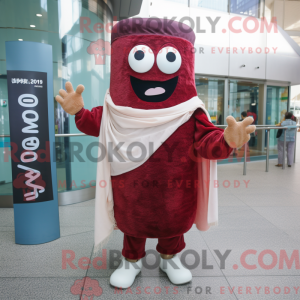 Maroon Ramen mascot costume...