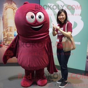 Maroon Ramen mascot costume...