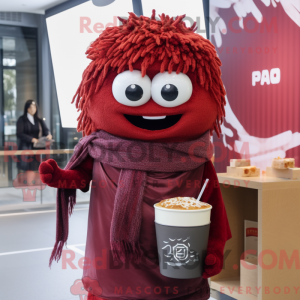 Maroon Ramen mascot costume...