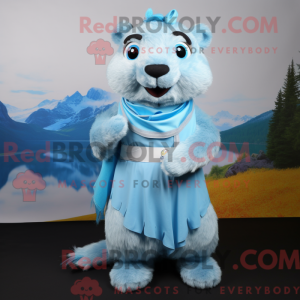 Sky Blue Marmot maskot...