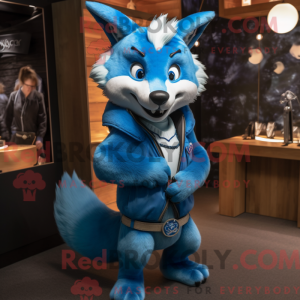 Blue Fox mascot costume...