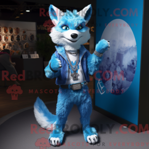 Blue Fox mascot costume...
