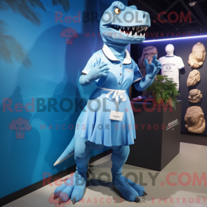 Blå Tyrannosaurus maskot...