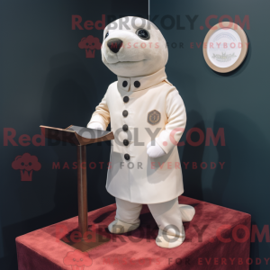 Cream Seal mascot costume...