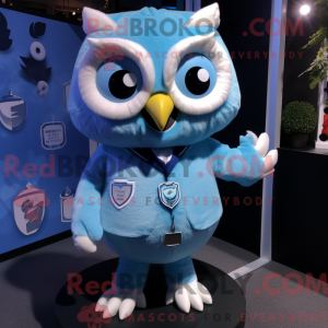 Sky Blue Owl mascot costume...