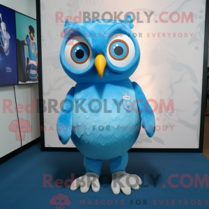 Sky Blue Owl mascot costume...