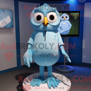 Sky Blue Owl mascot costume...