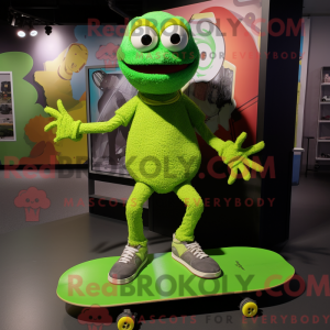 Limegrøn skateboard maskot...