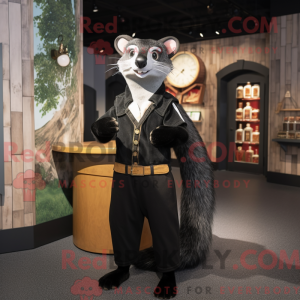 Svart Weasel maskot drakt...