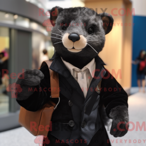 Sort væsel maskot kostume...