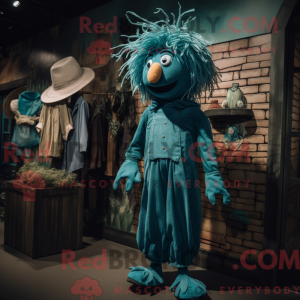 Teal Scarecrow mascot...