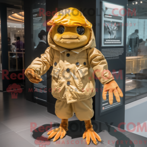 Gold Crab mascot costume...