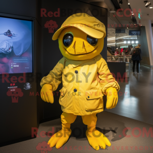 Gold Crab mascot costume...