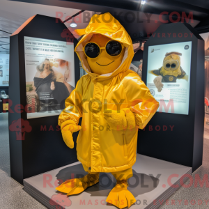 Gold Crab mascot costume...