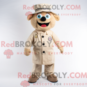 Beige Doctor mascot costume...