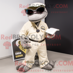 Cream Titanoboa maskot...