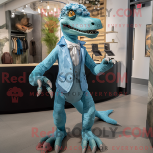 Cyan Utahraptor mascot...